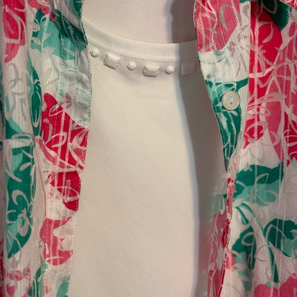 Alfred Dunner Floral 2 Piece Top Blouse Set Womens 18 Lightweight - Picture 3 of 3